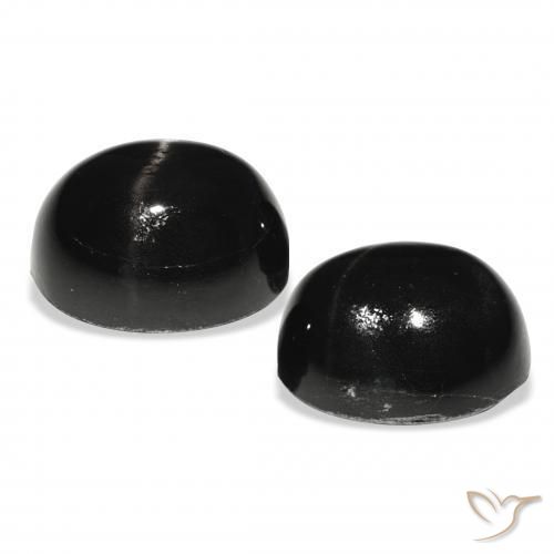 Star Diopside Gemstones in 12.3 x 9.1 mm Size for Sale, Star Diopside Stones in Black Color