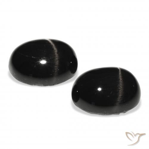 Star Diopside Gemstones in 11 x 9 mm (calibrated) Size for Sale, Star Diopside Stones in Black Color