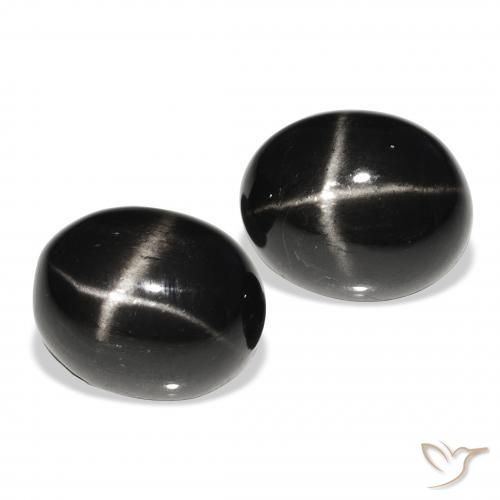 10.35 ctw Black Star Diopside Stones, Natural Star Diopside in Oval Cabochon Shape for Sale