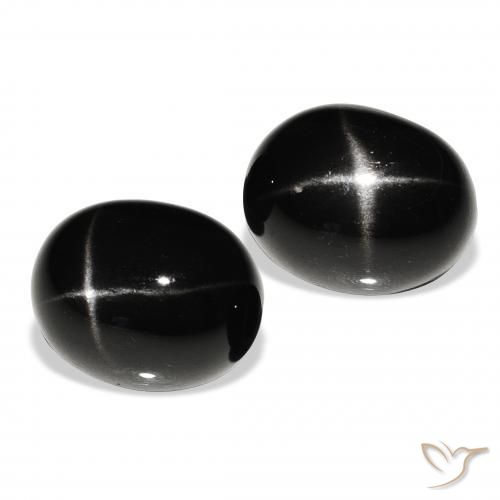 13.24 ctw Black Star Diopside Stones, Natural Star Diopside in Oval Cabochon Shape for Sale