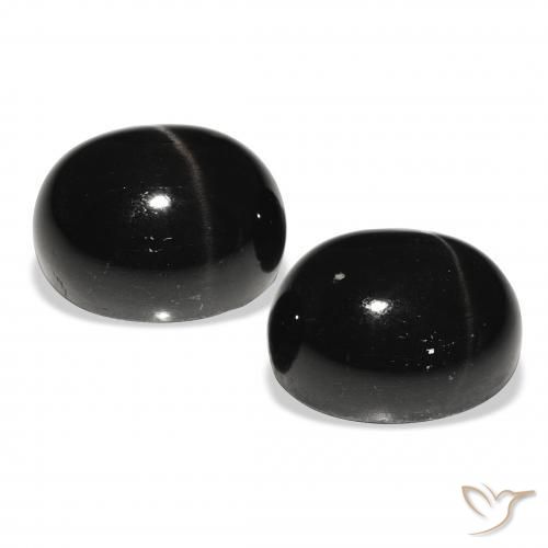Star Diopside Gemstones in 11 x 9 mm (calibrated) Size for Sale, Star Diopside Stones in Black Color