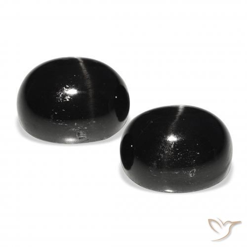 Star Diopside Gemstones in 11 x 9 mm (calibrated) Size for Sale, Star Diopside Stones in Black Color