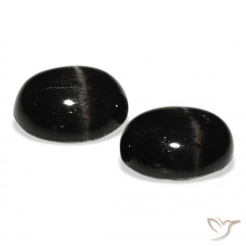 Star Diopside Gemstones in 11 x 9 mm (calibrated) Size for Sale, Star Diopside Stones in Black Color
