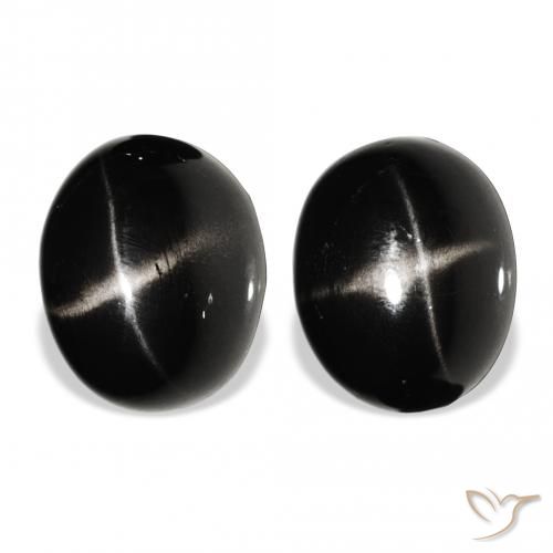 8.10ctw Natural Black Star Diopside, Oval, Opaque