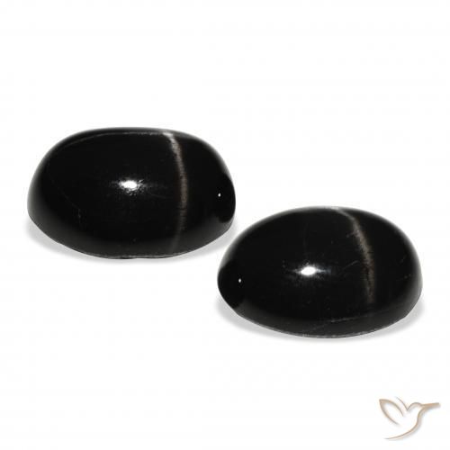 Star Diopside Gemstones in 11 x 9 mm (calibrated) Size for Sale, Star Diopside Stones in Black Color
