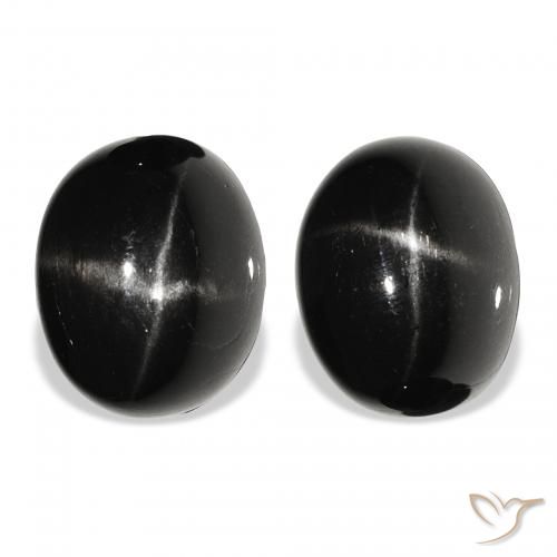 12.00ctw Natural Black Star Diopside, Oval, Opaque