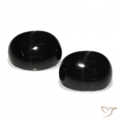 Star Diopside Gemstones in 11 x 9 mm (calibrated) Size for Sale, Star Diopside Stones in Black Color