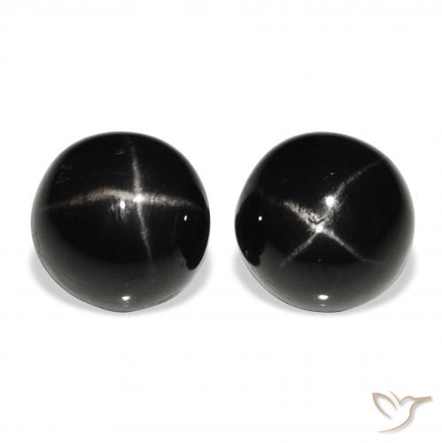 6.77ctw Natural Black Star Diopside, Round, Opaque
