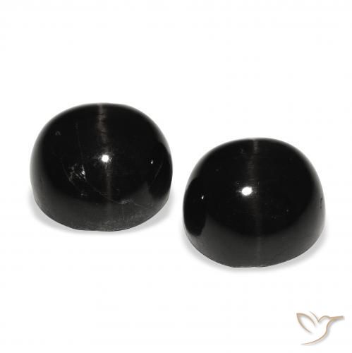 Star Diopside Gemstones in 8 mm (calibrated) Size for Sale, Star Diopside Stones in Black Color