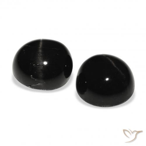 Star Diopside Gemstones in 8 mm (calibrated) Size for Sale, Star Diopside Stones in Black Color
