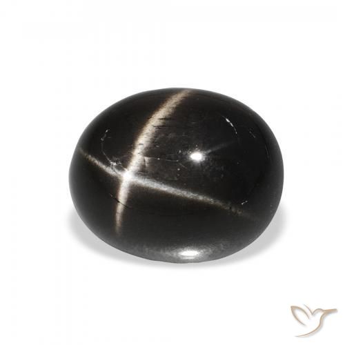 4.25 ct Black Star Diopside Stone, Natural Star Diopside in Oval Cabochon Shape for Sale