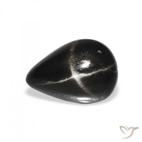 2.24ct Natural Black Star Diopside, Pear Shape, Opaque