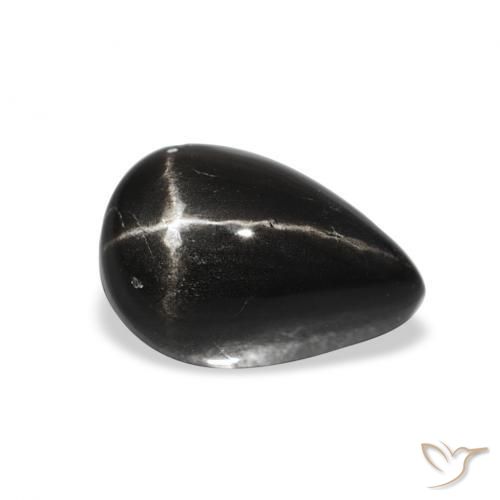 2.24 ct Black Star Diopside Stone, Natural Star Diopside in Pear Cabochon Shape for Sale