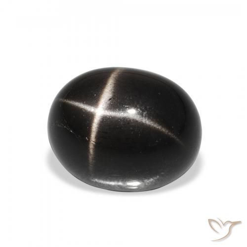 5.85 ct Black Star Diopside Stone, Natural Star Diopside in Oval Cabochon Shape for Sale