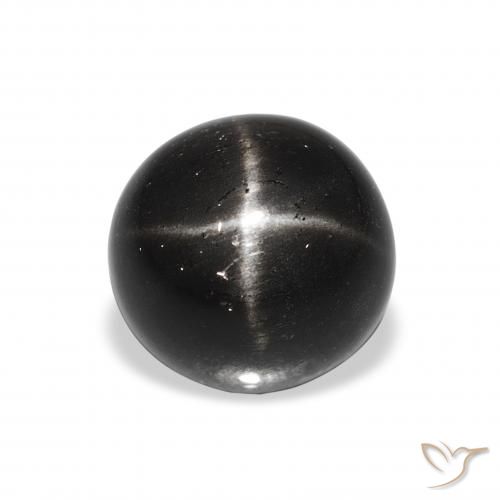 2.89ct Natural Black Star Diopside, Round, Opaque