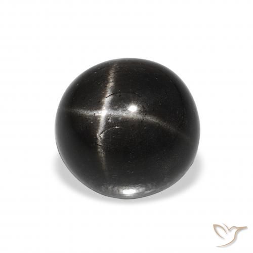 2.89 ct Black Star Diopside Stone, Natural Star Diopside in Round Cabochon Shape for Sale
