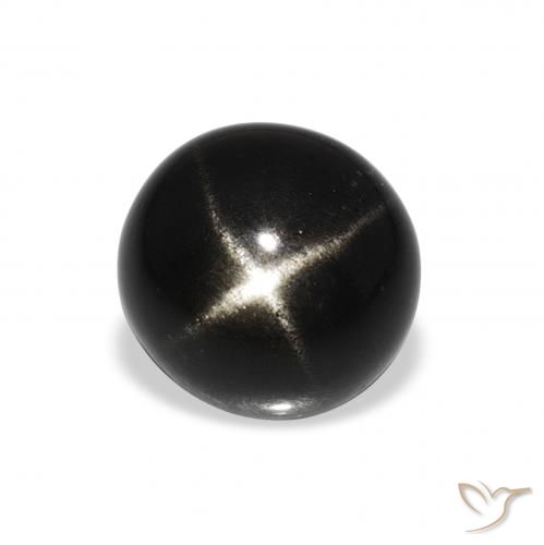 3.55ct Natural Black Star Diopside, Round, Opaque