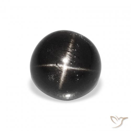 2.44ct Natural Black Star Diopside, Round, Opaque