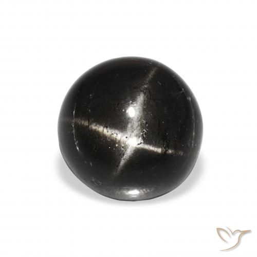 2.70ct Natural Black Star Diopside, Round, Opaque