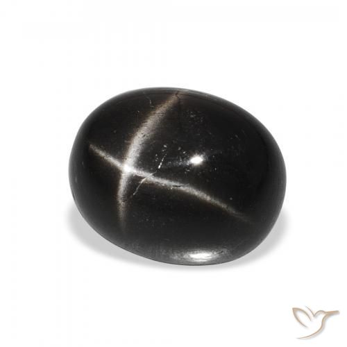 5.27 ct Black Star Diopside Stone, Natural Star Diopside in Oval Cabochon Shape for Sale
