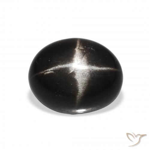 5.13ct Natural Black Star Diopside, Oval, Opaque