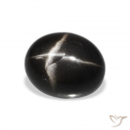 5.13 ct Black Star Diopside Stone, Natural Star Diopside in Oval Cabochon Shape for Sale
