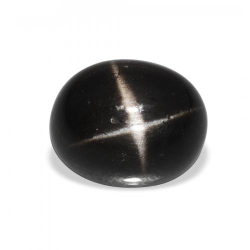 5.95 ct Black Star Diopside Gemstone, Star Diopside Gem in Oval Cabochon Shape for Sale.