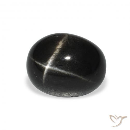 4.91 ct Black Star Diopside Stone, Natural Star Diopside in Oval Cabochon Shape for Sale