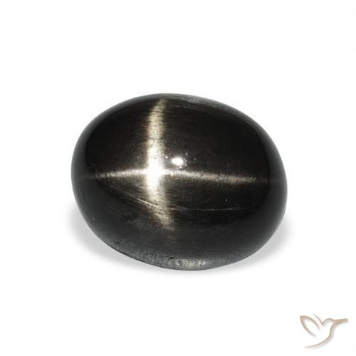 5.32 ct Black Star Diopside Stone, Natural Star Diopside in Oval Cabochon Shape for Sale