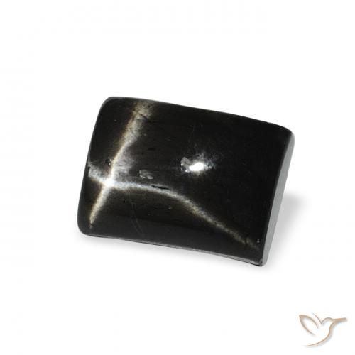 2.85 ct Black Star Diopside Stone, Natural Star Diopside in Baguette Cabochon Shape for Sale