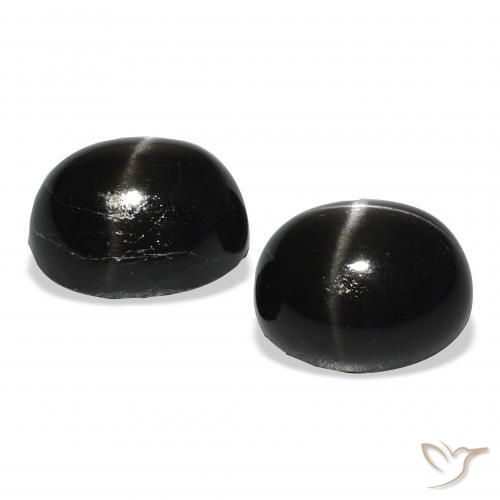 Star Diopside Gemstones in 11 x 9 mm (calibrated) Size for Sale, Star Diopside Stones in Black Color