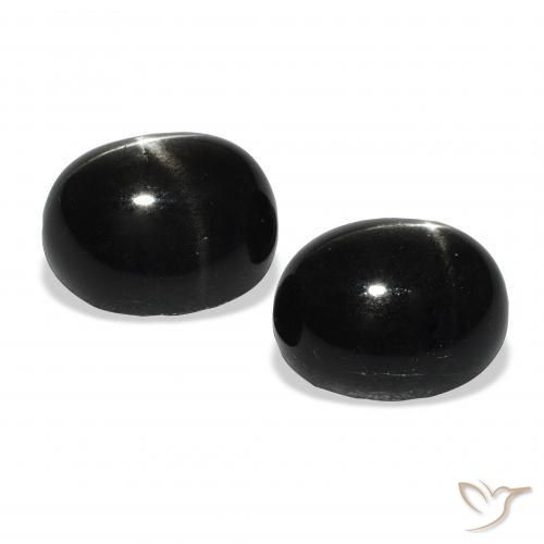 Star Diopside Gemstones in 11 x 9 mm (calibrated) Size for Sale, Star Diopside Stones in Black Color
