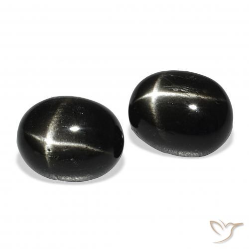 9.43 ctw Black Star Diopside Stones, Natural Star Diopside in Oval Cabochon Shape for Sale