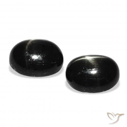 Star Diopside Gemstones in 11 x 9 mm (calibrated) Size for Sale, Star Diopside Stones in Black Color