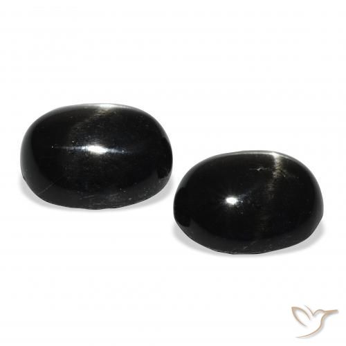 Star Diopside Gemstones in 11 x 9 mm (calibrated) Size for Sale, Star Diopside Stones in Black Color