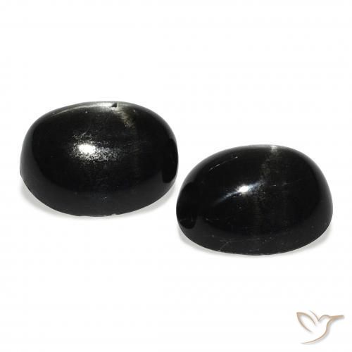 Star Diopside Gemstones in 11 x 9 mm (calibrated) Size for Sale, Star Diopside Stones in Black Color