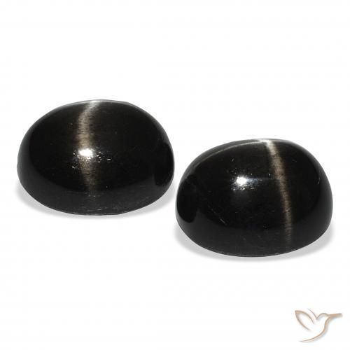 Star Diopside Gemstones in 11 x 9 mm (calibrated) Size for Sale, Star Diopside Stones in Black Color