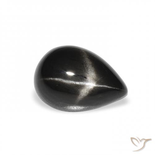 2.37 ct Black Star Diopside Stone, Natural Star Diopside in Pear Cabochon Shape for Sale