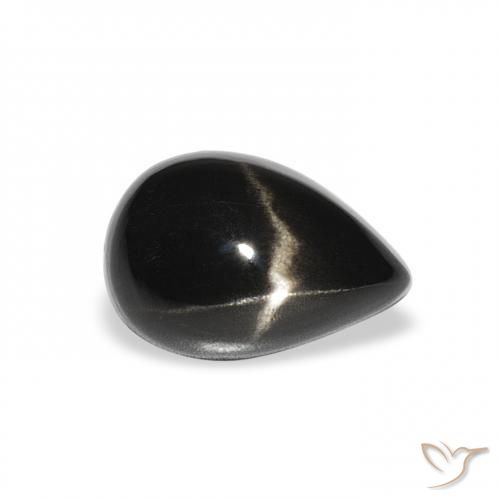 2.63 ct Black Star Diopside Stone, Natural Star Diopside in Pear Cabochon Shape for Sale