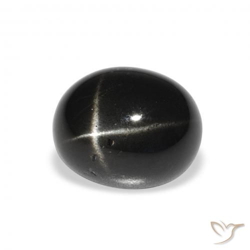 4.75 ct Black Star Diopside Stone, Natural Star Diopside in Oval Cabochon Shape for Sale