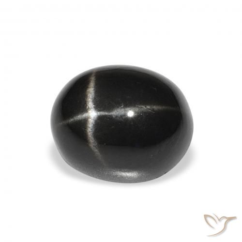 5.51 ct Black Star Diopside Stone, Natural Star Diopside in Oval Cabochon Shape for Sale
