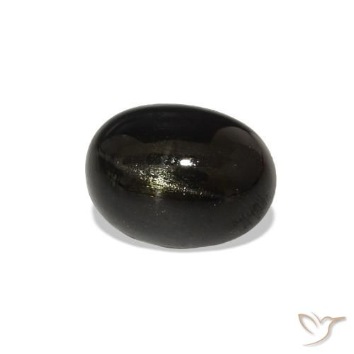1.38 ct Black Star Diopside Stone, Natural Star Diopside in Oval Cabochon Shape for Sale