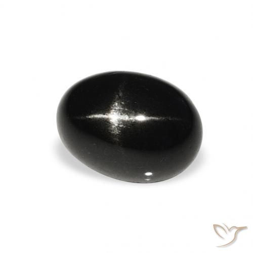 1.34 ct Black Star Diopside Stone, Natural Star Diopside in Oval Cabochon Shape for Sale