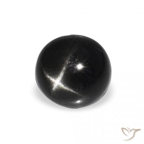 1.54 ct Black Star Diopside Stone, Natural Star Diopside in Round Cabochon Shape for Sale