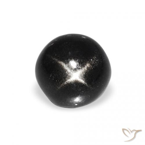 1.27ct Natural Black Star Diopside, Round, Opaque
