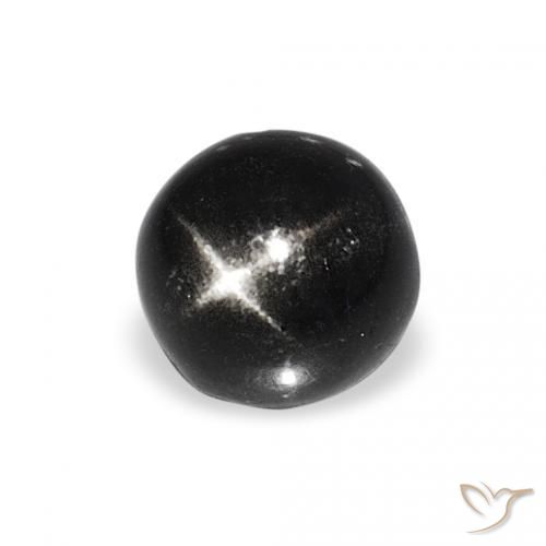 1.27 ct Black Star Diopside Stone, Natural Star Diopside in Round Cabochon Shape for Sale