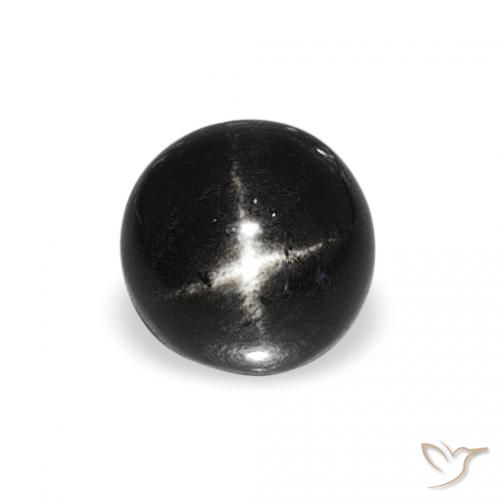 1.20ct Natural Black Star Diopside, Round, Opaque