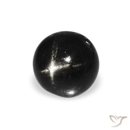 1.20 ct Black Star Diopside Stone, Natural Star Diopside in Round Cabochon Shape for Sale