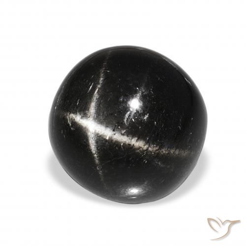 11.74 ct Black Star Diopside Stone, Natural Star Diopside in Round Cabochon Shape for Sale