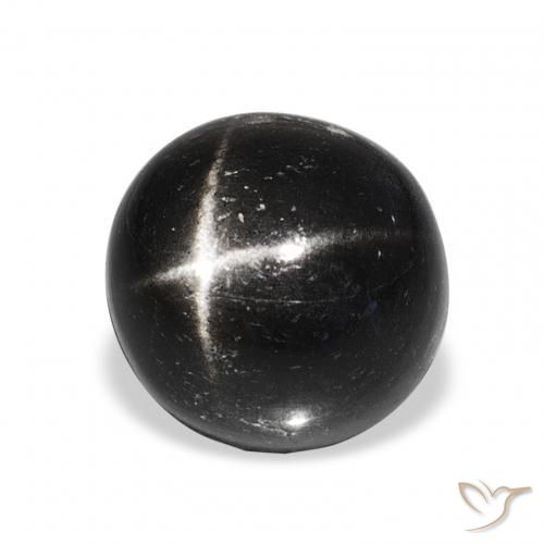 9.06 ct Black Star Diopside Stone, Natural Star Diopside in Round Cabochon Shape for Sale